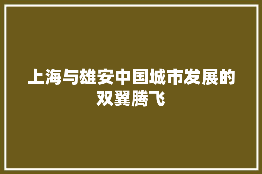上海与雄安中国城市发展的双翼腾飞