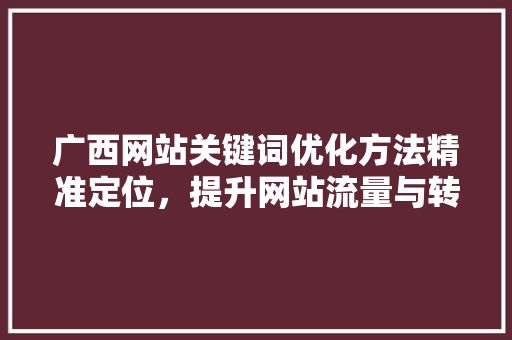 广西网站关键词优化方法精准定位，提升网站流量与转化率