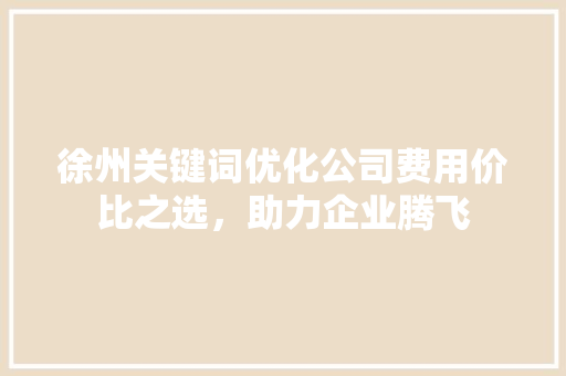 徐州关键词优化公司费用价比之选，助力企业腾飞