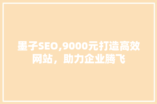 墨子SEO,9000元打造高效网站，助力企业腾飞