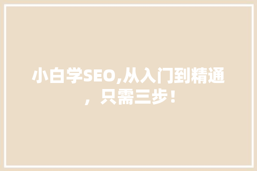 小白学SEO,从入门到精通，只需三步！