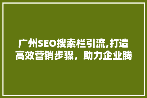 广州SEO搜索栏引流,打造高效营销步骤，助力企业腾飞
