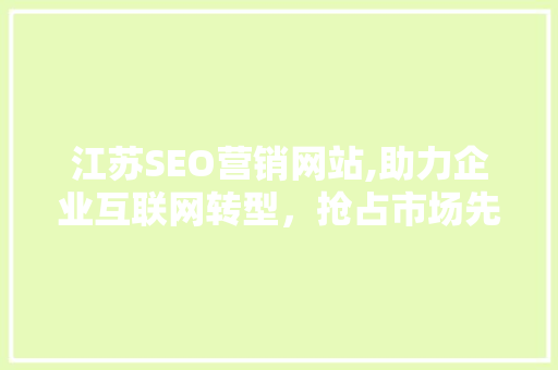 江苏SEO营销网站,助力企业互联网转型，抢占市场先机 WordPress教程