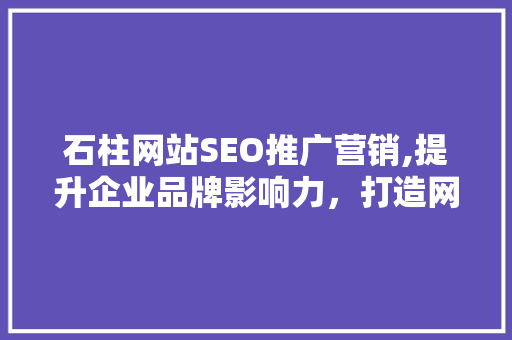 石柱网站SEO推广营销,提升企业品牌影响力，打造网络竞争优势