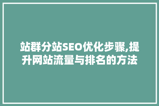 站群分站SEO优化步骤,提升网站流量与排名的方法