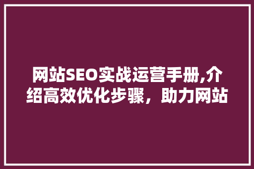网站SEO实战运营手册,介绍高效优化步骤，助力网站排名提升