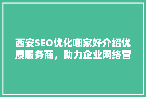西安SEO优化哪家好介绍优质服务商，助力企业网络营销新高度