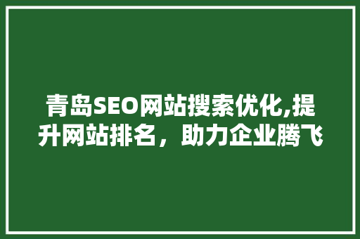 青岛SEO网站搜索优化,提升网站排名，助力企业腾飞