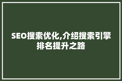 SEO搜索优化,介绍搜索引擎排名提升之路 友链在线