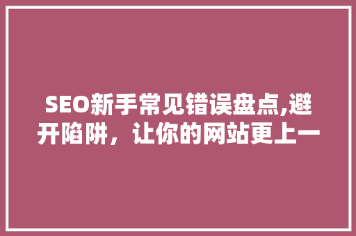 SEO新手常见错误盘点,避开陷阱，让你的网站更上一层楼 Web前端