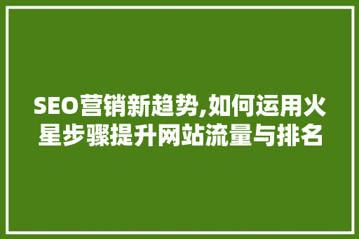 SEO营销新趋势,如何运用火星步骤提升网站流量与排名