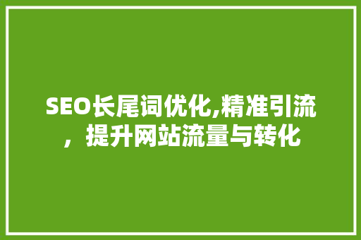 SEO长尾词优化,精准引流，提升网站流量与转化