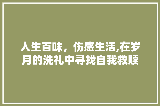 人生百味，伤感生活,在岁月的洗礼中寻找自我救赎