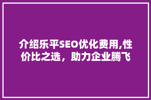 介绍乐平SEO优化费用,性价比之选，助力企业腾飞