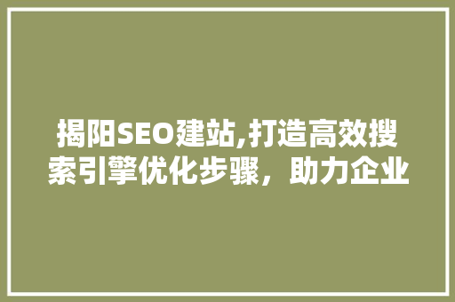 揭阳SEO建站,打造高效搜索引擎优化步骤，助力企业互联网营销