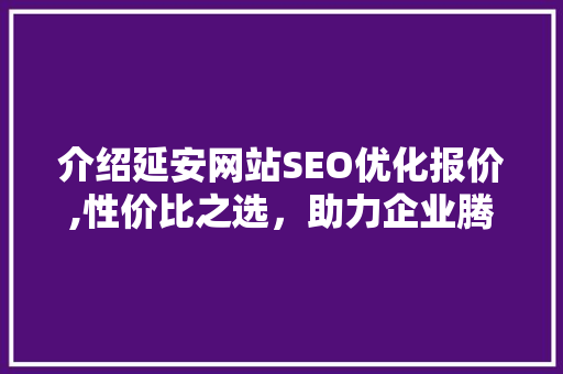 介绍延安网站SEO优化报价,性价比之选，助力企业腾飞