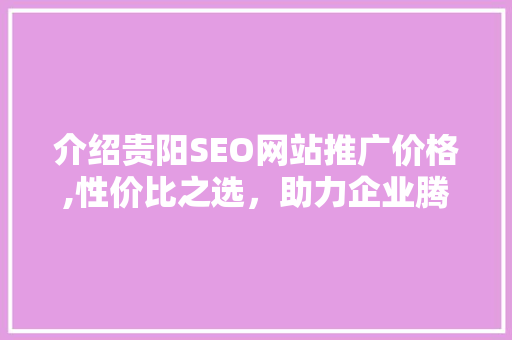 介绍贵阳SEO网站推广价格,性价比之选，助力企业腾飞