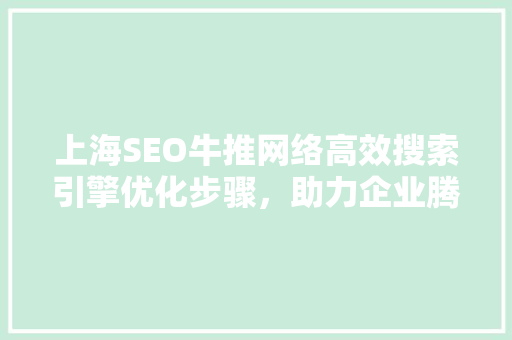 上海SEO牛推网络高效搜索引擎优化步骤，助力企业腾飞