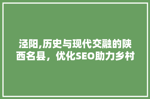 泾阳,历史与现代交融的陕西名县，优化SEO助力乡村振兴