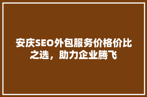 安庆SEO外包服务价格价比之选，助力企业腾飞 服务器/数据库