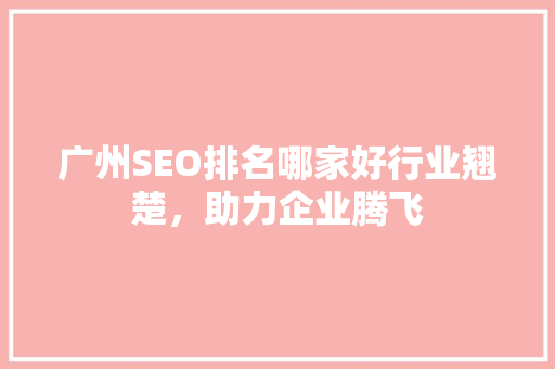 广州SEO排名哪家好行业翘楚，助力企业腾飞