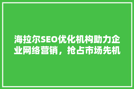 海拉尔SEO优化机构助力企业网络营销，抢占市场先机