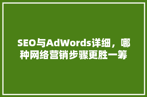 SEO与AdWords详细，哪种网络营销步骤更胜一筹