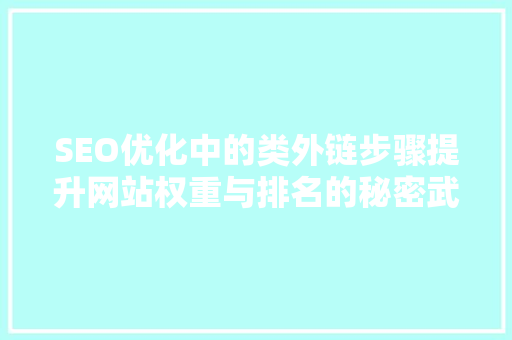 SEO优化中的类外链步骤提升网站权重与排名的秘密武器