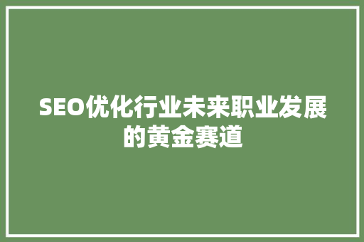 SEO优化行业未来职业发展的黄金赛道 Web前端