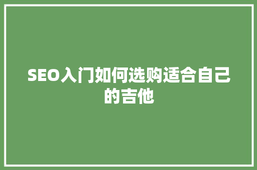 SEO入门如何选购适合自己的吉他