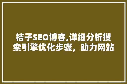 桔子SEO博客,详细分析搜索引擎优化步骤，助力网站排名提升