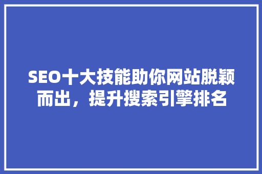SEO十大技能助你网站脱颖而出，提升搜索引擎排名