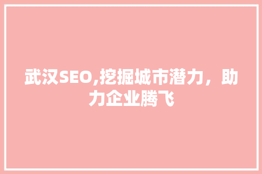 武汉SEO,挖掘城市潜力，助力企业腾飞