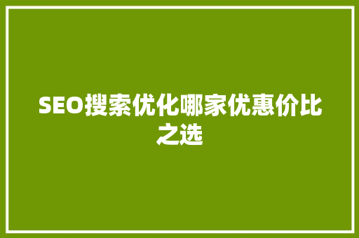 SEO搜索优化哪家优惠价比之选
