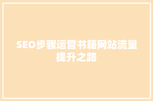 SEO步骤运营书籍网站流量提升之路