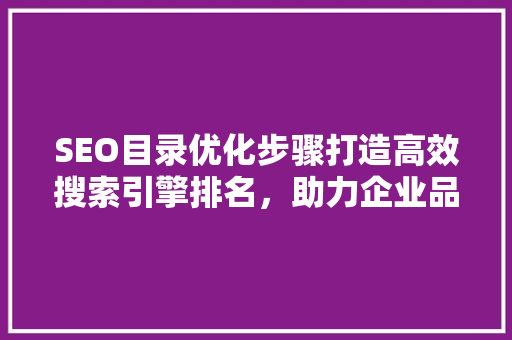 SEO目录优化步骤打造高效搜索引擎排名，助力企业品牌腾飞 服务器/数据库