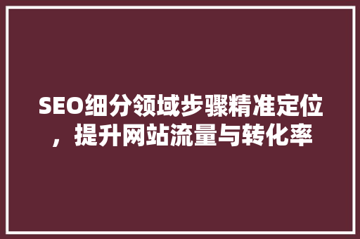 SEO细分领域步骤精准定位，提升网站流量与转化率