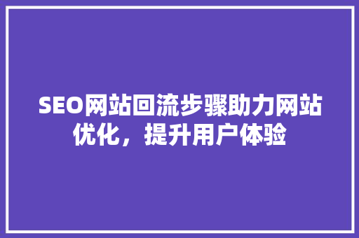 SEO网站回流步骤助力网站优化，提升用户体验