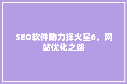 SEO软件助力择火星6，网站优化之路