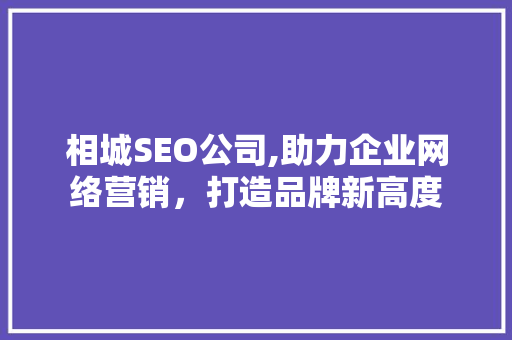 相城SEO公司,助力企业网络营销，打造品牌新高度