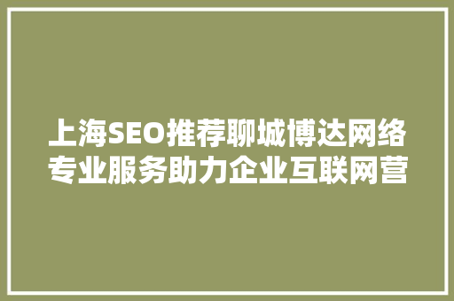 上海SEO推荐聊城博达网络专业服务助力企业互联网营销新高度