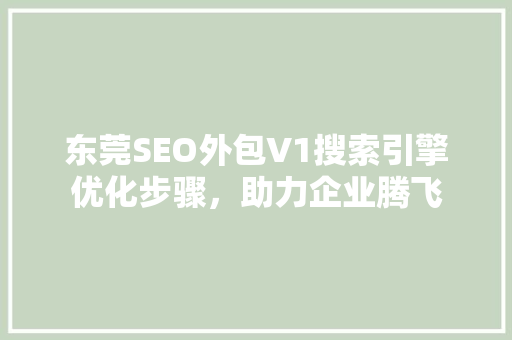 东莞SEO外包V1搜索引擎优化步骤，助力企业腾飞