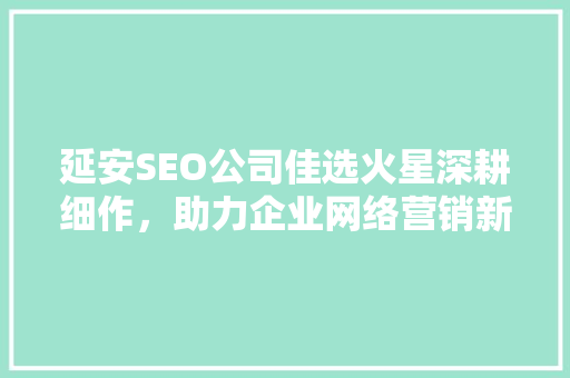 延安SEO公司佳选火星深耕细作，助力企业网络营销新篇章
