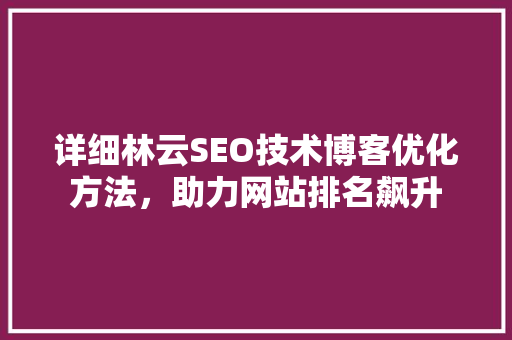 详细林云SEO技术博客优化方法，助力网站排名飙升