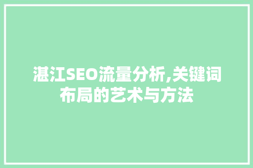 湛江SEO流量分析,关键词布局的艺术与方法