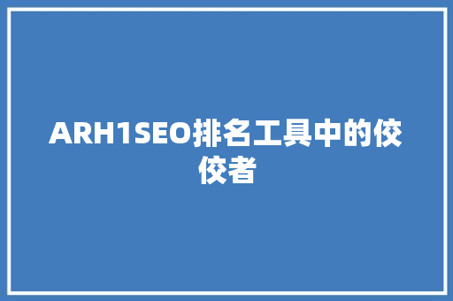 ARH1SEO排名工具中的佼佼者