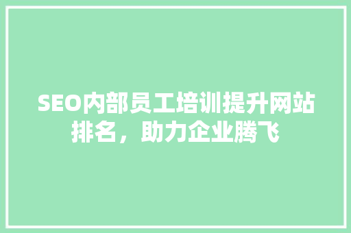 SEO内部员工培训提升网站排名，助力企业腾飞