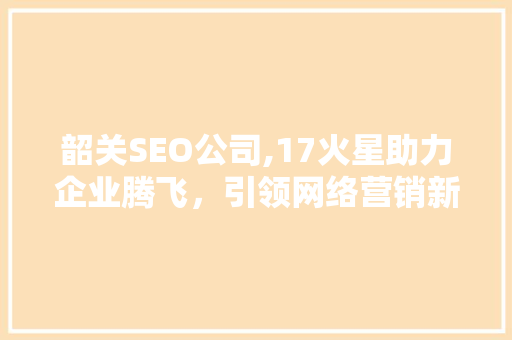 韶关SEO公司,17火星助力企业腾飞，引领网络营销新潮流