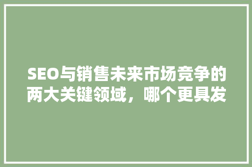 SEO与销售未来市场竞争的两大关键领域，哪个更具发展前景