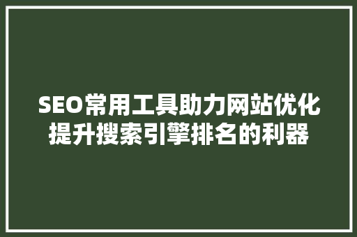 SEO常用工具助力网站优化提升搜索引擎排名的利器